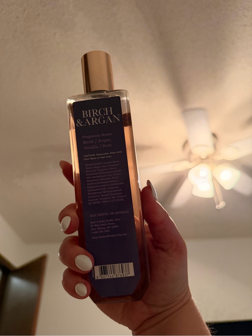 Bath & Body Works Birch & Argan Body Mist - Navy Label with Gold Cap